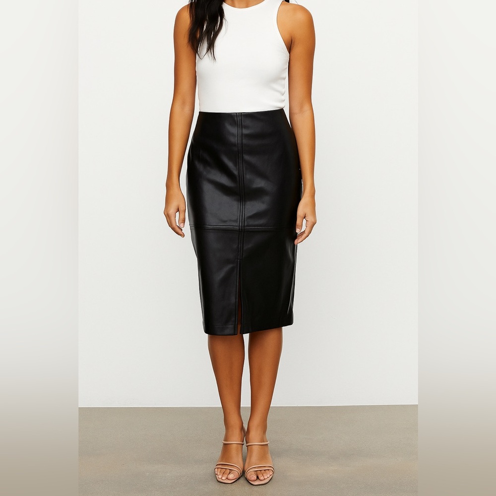 Capsule Black Faux Leather Skirt